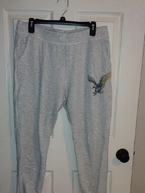 American Eagle Outfitters Light Gray Sweatpants with Eagle Motif